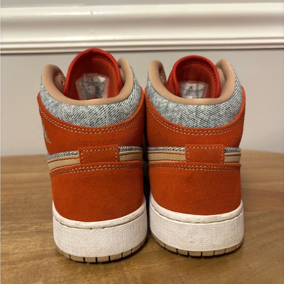 Jordan’s 1 Mid SE Cinnabar Denim‎ Rust Sue sneakers Woman’s 6.5 - Picture 5 of 9